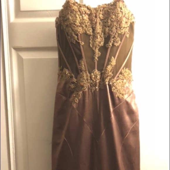 ♦️HP SALE!♦️Vintage Bead Sequin Gown Dress Pleated - Picture 3 of 7